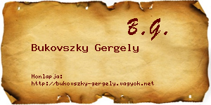 Bukovszky Gergely névjegykártya